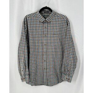 Pendleton Landry Shirt Mens XL Gray Plaid Cotton Button Down LS Work Summer